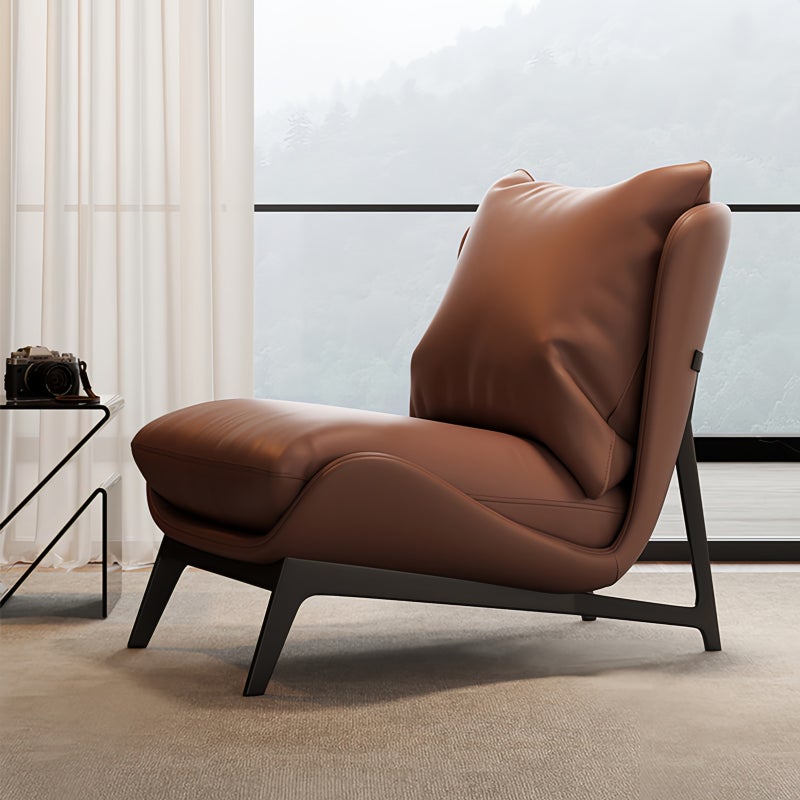 شاربدو كرسي استرخاء عصري مع مسند للقدمين، كرسي استرخاء قابل للإمالة من الجلد الصناعي مع أرجل معدنية، طقم كراسي استرخاء مريح مناسب لغرفة المعيشة وغرفة النوم - Image 4